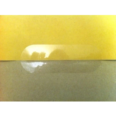 Image of 45x10mm x Pack of 112 Gloss Clear Transparent Seals Self Adhesive Labels with Standard Permanent