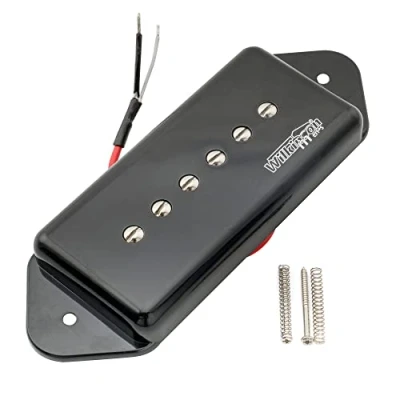 Image of Wilkinson WO90 Ceramic P90 Dogear Neck Pickup for Les Paul SG Electric Guitar, Black