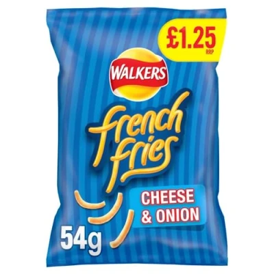 Image of Walkers French Fries Cheese &amp; Onion Snacks 54g x Case of 15