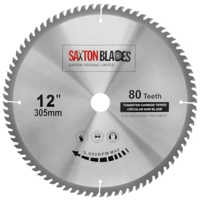 Image of TCT30580T Saxton TCT Circular Wood Saw Blade 305mm x 30mm Bore 80T for Bosch Makita Dewalt