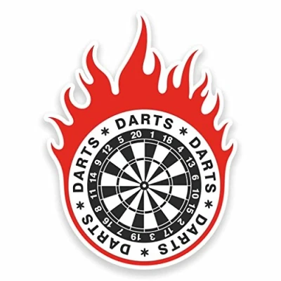 Image of 2 x 10cm/100mm Dart Board Vinyl Sticker Decal Laptop Car Travel Luggage Label Tag #9547