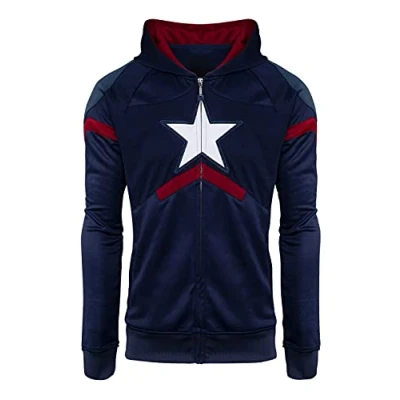 Image of Captain America Premium Hoodie for Men Marvel Avengers (Size: S)
