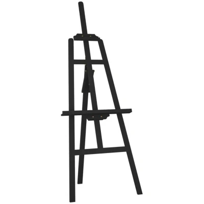 Image of vidaXL Easel Stand Black 53.5x95x127 cm Solid Wood Pine