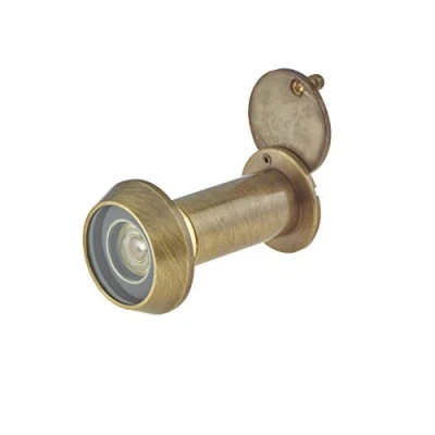 Image of Door Viewer Antique Brass Peephole Wide Angle 50 75mm Thick Doors