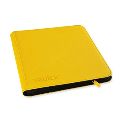 Image of Vault X Premium Exo Tec XL Zip Binder 12 Pocket Trading Card Album Folder 624 Side Loading for TCG (Yellow)