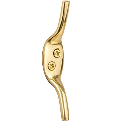 Image of 10x Solid Brass 3&quot; Cleat Hooks Roman Blind/Curtain Tie Back Washing Line Down