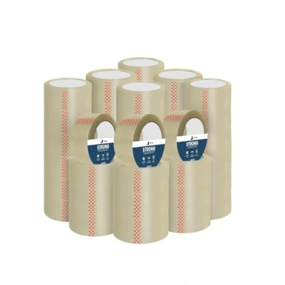 Image of Jria 48 Clear Packaging Parcel Tape With Low Noise &amp; Secure Sticky Seal For Strong Packing Parcel, Boxes, Moving House 48mm x 66m (48)