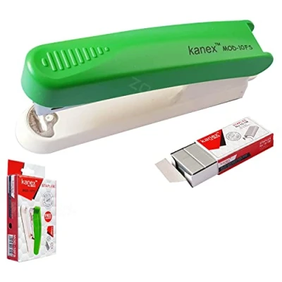 Image of ZMOD10FS Desktop Stapler with Staple Remover, GREEN Body + 1000 Staples, 20 Sheets Stapling, Reload Indicator, No 10 iZOFAX Black Ball Pen