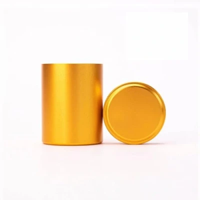 Image of RetailTrends UK Aluminium Smell Proof Storage Container, Solid Colour Airtight Sealed Jar for Herbs: (Gold)