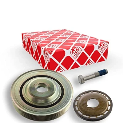 Image of 3M5Q6B319AA, 3M5Q6B319AAS2, 7M5Q6B319AB, 7M5Q6B319ABS2, 7M5Q6Q319AA Crankshaft Pulley FEBI BILSTEIN 106476 6PK 153mm 5 with screw FORD: FOCUS 3