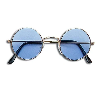 Image of Bristol Novelty BA366 Lennon Glasses Blue, Unisex Adult, One Size