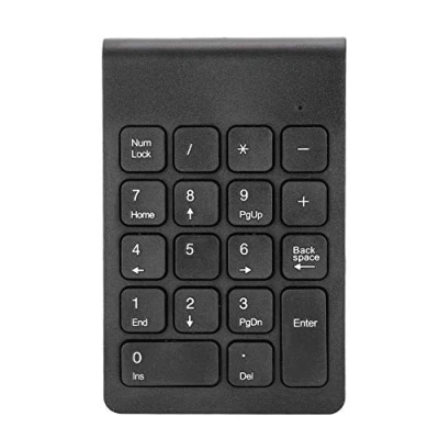 Image of 2.4G Wireless Numeric Keypad, 18 Keys Portable Mini Keyboard Bluetooth Number Pad, General Numpad For Laptop, Desktop(Black)