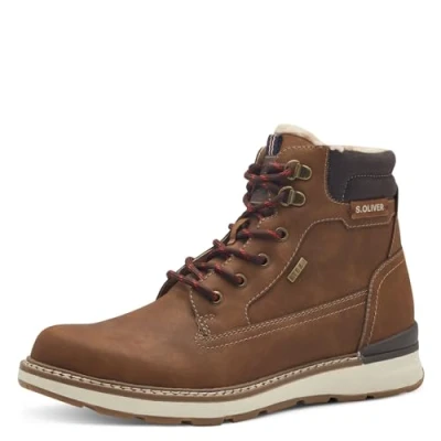 Image of s.Oliver Men&#039;s Wl Lace Boot 5 16240 43 Snow, Cognac, 9 UK
