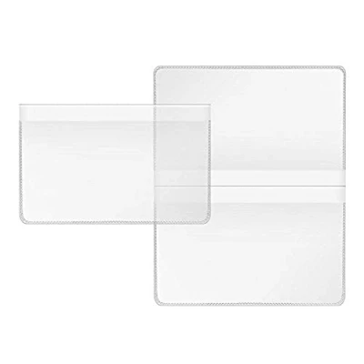 Image of VELOFLEX 3274500 Double Cover, Credit Card Transparent, 89 x 114 mm, Pack of 20, Vaccination Certificate Cover for Immune Card, Customer Case