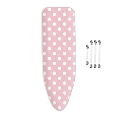 Image of Ironing Board Cover, Home Replacement Padded, Pull cords and 4 clips, Fits Boards of 130x45cm, Cotton, Customized Covers, Pink