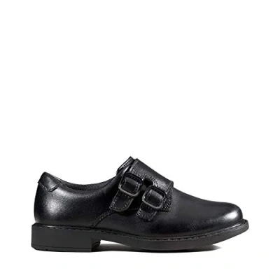 Image of Clarks Scala Street Kid Leather Shoes in Black Standard Fit Size 10½