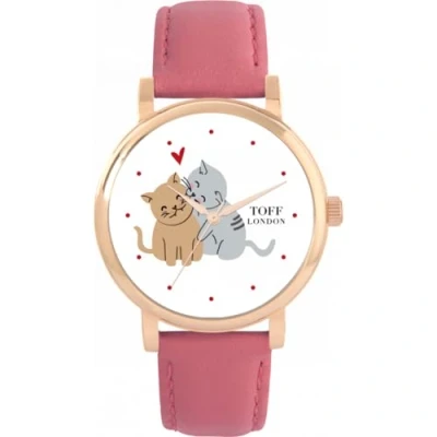 Image of Toff London Ladies Valentine Love Cats Watch