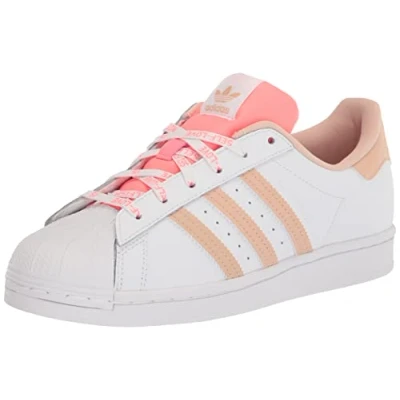 Image of adidas Originals Women&#039;s Superstar Sneaker, White/Halo Blush/Acid Red, 7 UK