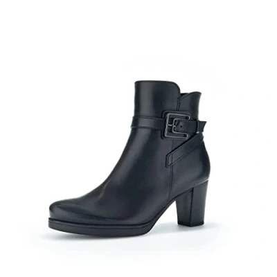 Image of Gabor Women Ankle Boots, Ladies Boots,Low Boots,Half Boots,Bootie,Ankle high,Zipper,Black (Schwarz),38.5 EU / 5.5 UK