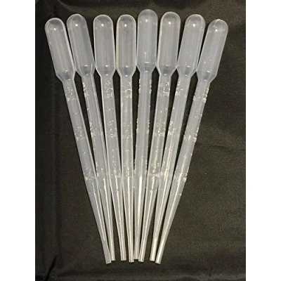 Image of 100 X 3ml Disposable Pasteur Pipettes (Graduated) Transfer Eye Dropper