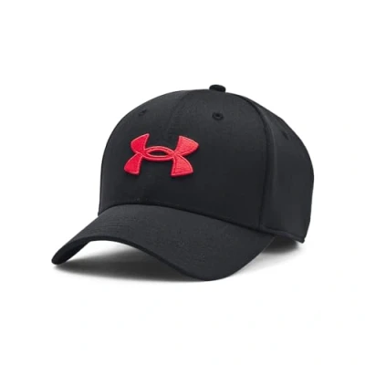 Image of Under Armour Men&#039;s Blitzing Cap Stretch Fit Hat, (004) Black/Red, M/L