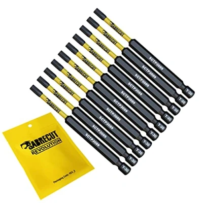 Image of 10 x SabreCut SCTP3089_10 89mm T30 TX30 Torx Tamper Proof Security Magnetic Impact Screwdriver Driver Bits Set Heavy Duty Compatible with Dewalt Milwaukee Bosch Makita and More