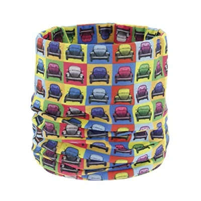 Image of BRISA VW Collection Volkswagen Unisex Tube Scarf Bandana Neck Gaiter Multifunctional Mouth Nose Protection Beetle Design (Multicolor)