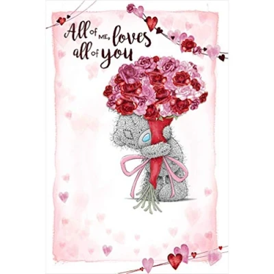 Image of Me To You Bear Holding Large Bouquet Valentine&#039;s Day Card