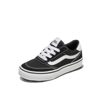 Image of Vans Brooklyn Ls Sneaker, Suede Canvas Black White, 10 UK Child