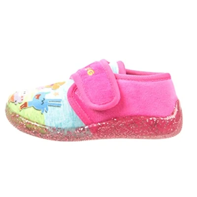 Image of WILLIAM LAMB Girls Pink Cbeebies Hey Duggee Hook and Loop Comfort Slipper UK 9 Infant