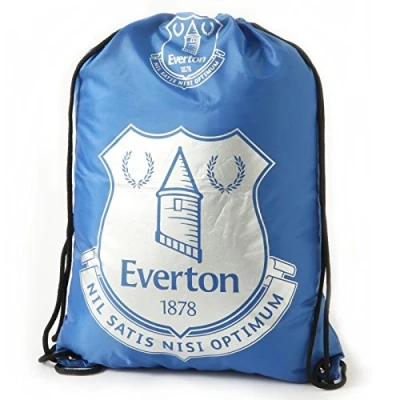 Image of Everton F.C. Gym Bag FPdrawstring bag, metal eyelets, approx 44cm x 33cm flat, on a header card, Official Football Merchandise