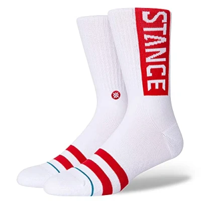 Image of Stance Crew Sock The OG (White/Red, Large)