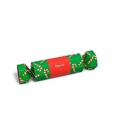Image of Happy Socks Unisex Candy Cane Holiday Cracker 2 Pack Socks, Elf, 36 (2er Pack)