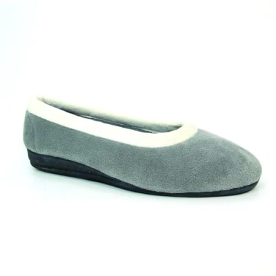 Image of Lunar Mabel Ladies Fleece Pump Slipper 6 UK Grey