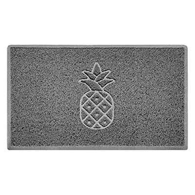 Image of Nicoman Pineapple Embossed Shape Door Mat Dirt Trapper Washable Barrier Doormat (Use Indoor or Sheltered Outdoor) (75x44cm/29.5x17.3inches,Medium) Grey