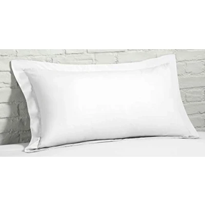 Image of LinenZone 400 Thread Egyptian Cotton Luxury Hotel Quality (White, Oxford Pillow Cases Pair 50x75CM)