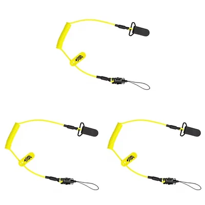 Image of BearTOOLS Lightweight Coil Lanyard Tough Scaffold Leash with Dual Clip Points, Coiled to Reduce Snagging, Ultra Durable, Premium Quality Tether, Ideal for Items up 0.9kg, Tools, Construction (3)