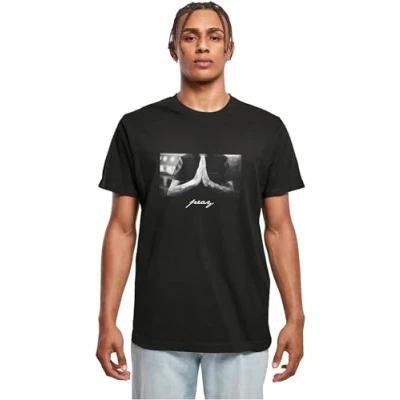 Image of Mister Tee PRAY Print Tshirt, Men&#039;s, Size: 5XL, Black