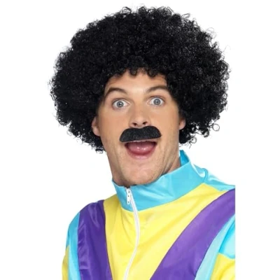 Image of Novelties Direct Scouser Set Black Wig And Tash (1)