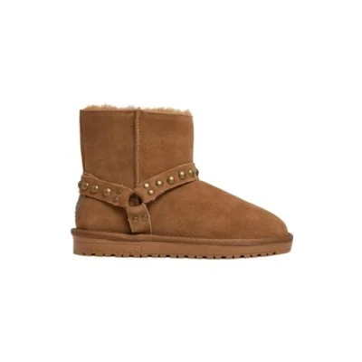 Image of Pepe Jeans DISS Biker Classic ankle boots, Women&#039;s, Size: 6, Cognac brown Suede