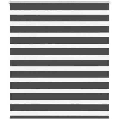 Image of vidaXL Zebra Blind Black 130x150 cm Fabric Width 125.9 Polyester