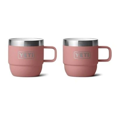 Image of YETI Rambler Espresso Mug, Vacuum Insulated Stainless Steel Stackable Sandstone Pink, 2 Pack 6 oz (177 ml)