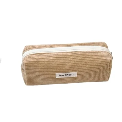 Image of PEILINZE Pencil Case Bag Stationery Makeup Corduroy Pen Organiser Pouch For School Office
