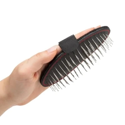 Image of Mikki Dog, Puppy, Cat Grooming Palm Pad Glove Brush Gentle For Terriers and Wire Coats