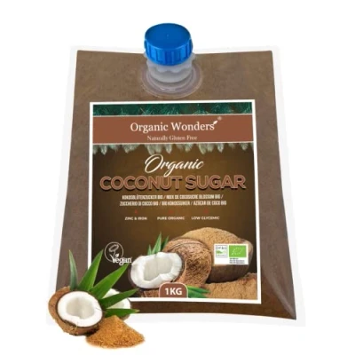 Image of Organic Coconut Sugar (1kg) Pure &amp; UNREFINED Superfood LOW GI Perfect For Desserts, Baking, Cooking Drinks By Wonders®