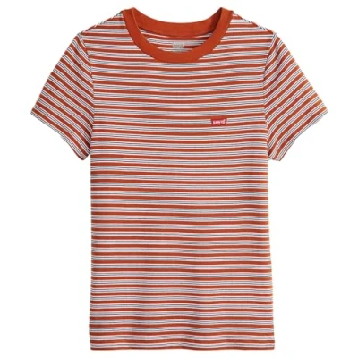 Image of Levi&#039;s Women&#039;s Essential Housemark Short Sleeve Tee T Shirt, OOO LA Stripe PIC, XS