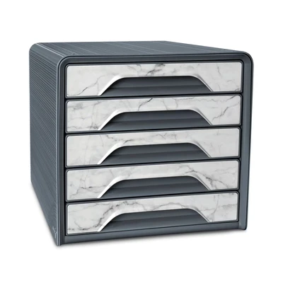 Image of CEP Mineral Marble Smooth 5 Drawer Module Grey 1071111611