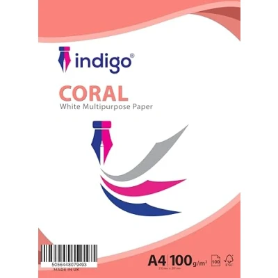 Image of Indigo® A4 White Multipurpose Copier Paper 100gsm Pack of 100 Sheets