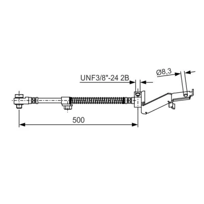 Image of T11011 Brake Hose BOSCH 1 987 476 865 500mm