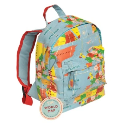 Image of dotcomgiftshop Children&#039;s Mini Backpack Choice Of Design (World Map)